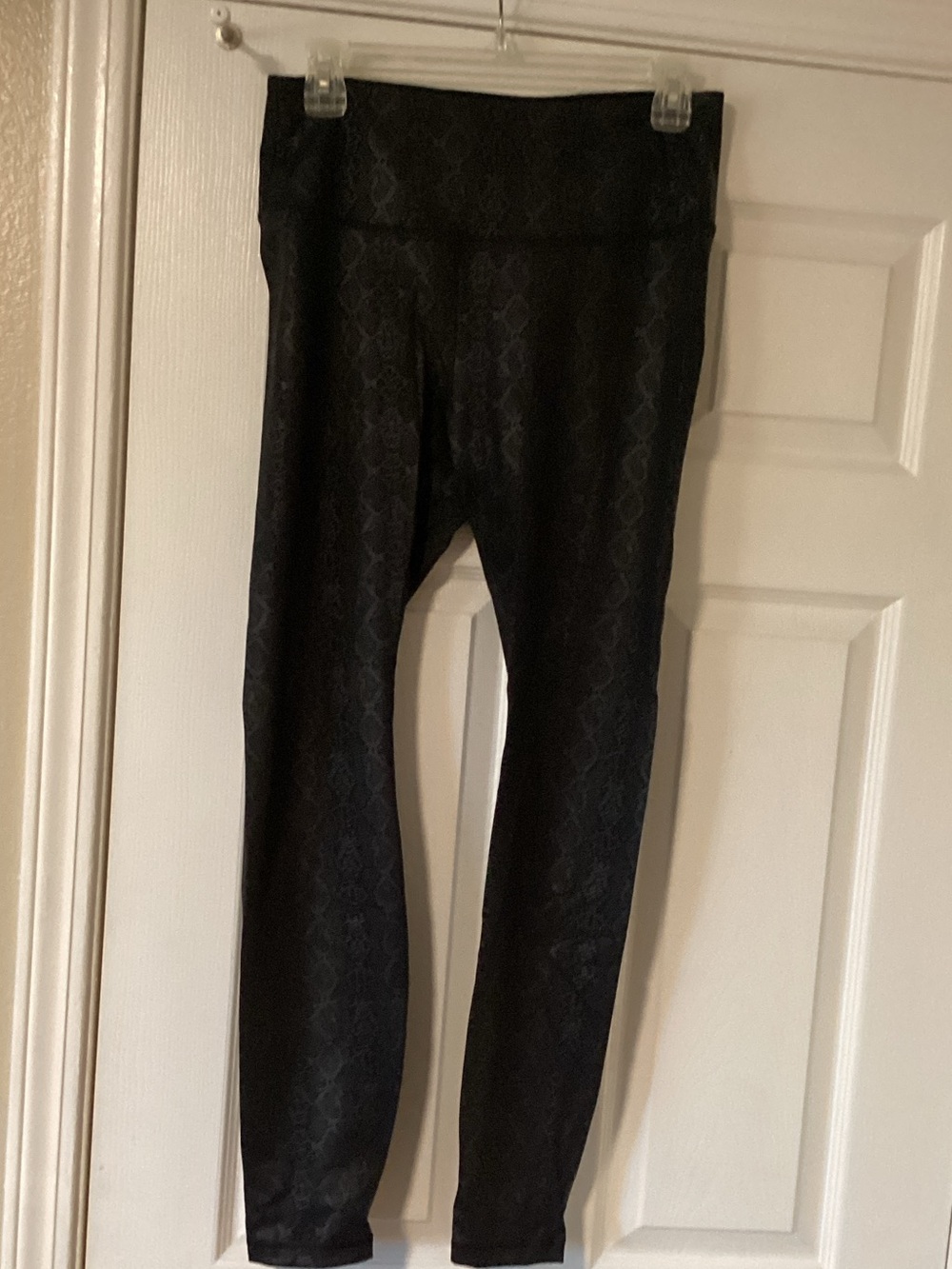 Black faux snake skin leggings